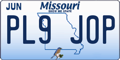 MO license plate PL9J0P