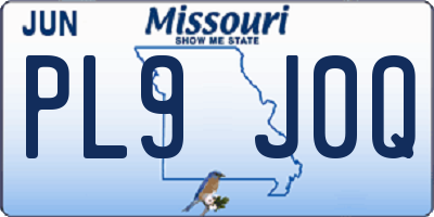 MO license plate PL9J0Q