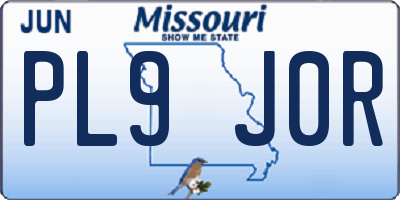 MO license plate PL9J0R