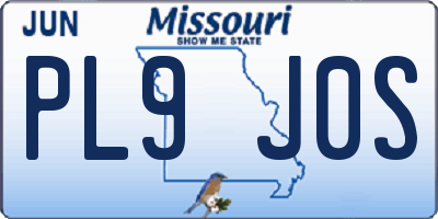 MO license plate PL9J0S