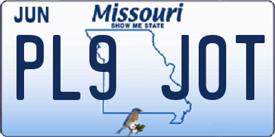 MO license plate PL9J0T