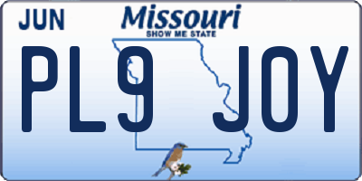 MO license plate PL9J0Y
