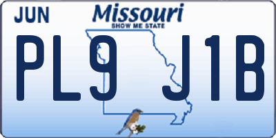MO license plate PL9J1B