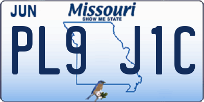 MO license plate PL9J1C