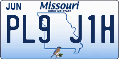 MO license plate PL9J1H