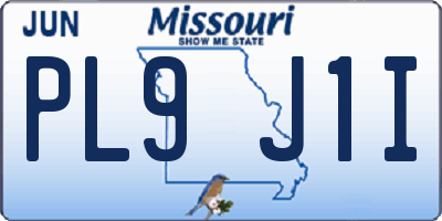 MO license plate PL9J1I