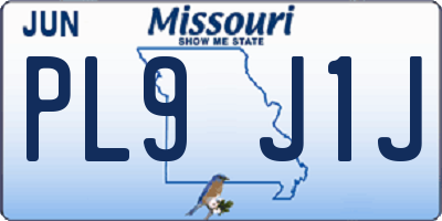 MO license plate PL9J1J