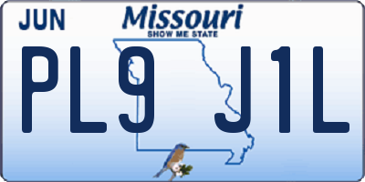 MO license plate PL9J1L