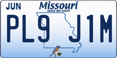 MO license plate PL9J1M