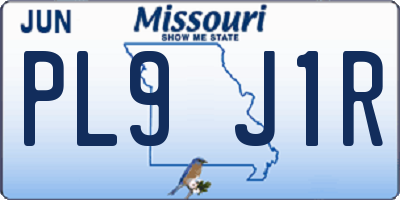 MO license plate PL9J1R