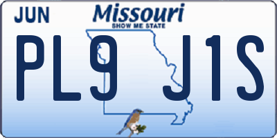 MO license plate PL9J1S