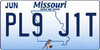 MO license plate PL9J1T