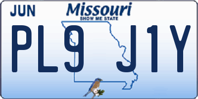 MO license plate PL9J1Y