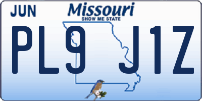 MO license plate PL9J1Z