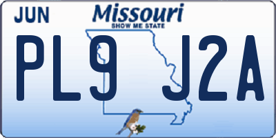 MO license plate PL9J2A