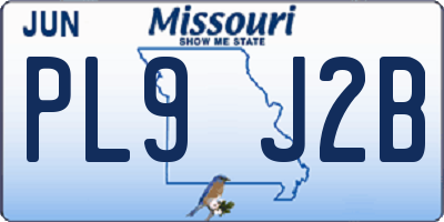 MO license plate PL9J2B