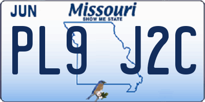 MO license plate PL9J2C