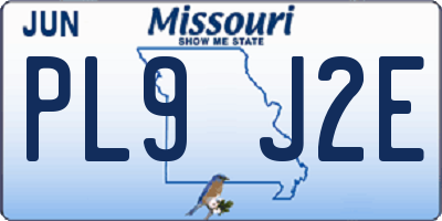 MO license plate PL9J2E