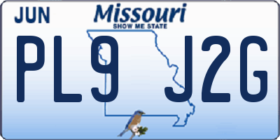 MO license plate PL9J2G