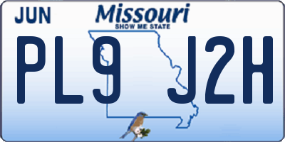 MO license plate PL9J2H