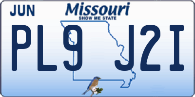 MO license plate PL9J2I