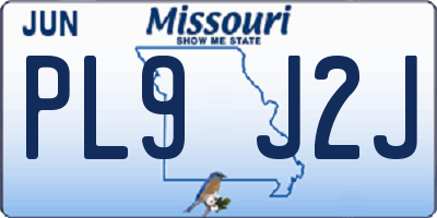 MO license plate PL9J2J