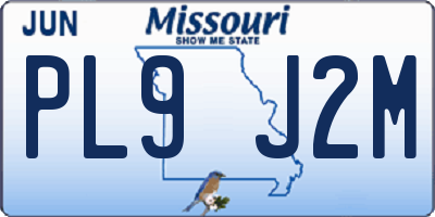 MO license plate PL9J2M