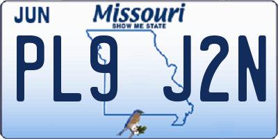 MO license plate PL9J2N
