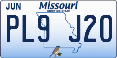 MO license plate PL9J2O