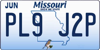 MO license plate PL9J2P