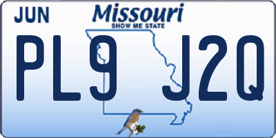 MO license plate PL9J2Q