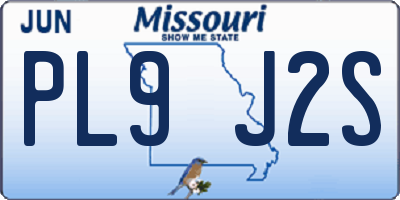 MO license plate PL9J2S