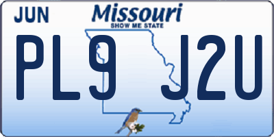 MO license plate PL9J2U