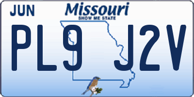 MO license plate PL9J2V
