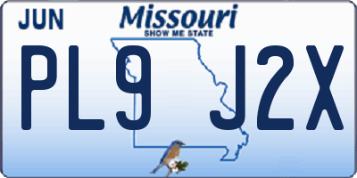 MO license plate PL9J2X