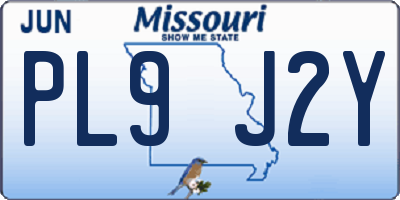 MO license plate PL9J2Y