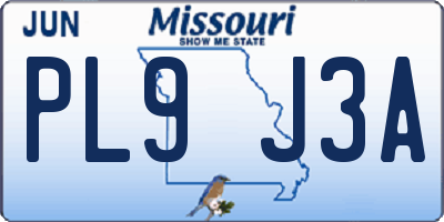MO license plate PL9J3A