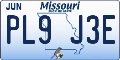 MO license plate PL9J3E