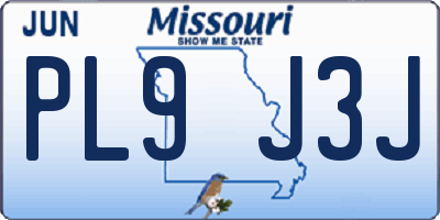 MO license plate PL9J3J