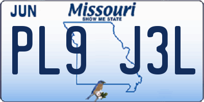 MO license plate PL9J3L