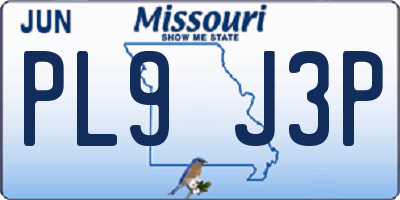 MO license plate PL9J3P