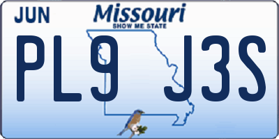 MO license plate PL9J3S
