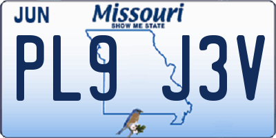 MO license plate PL9J3V