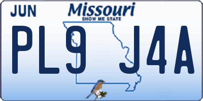 MO license plate PL9J4A