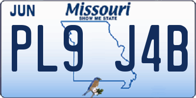 MO license plate PL9J4B