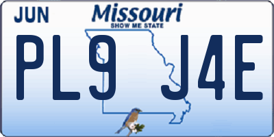 MO license plate PL9J4E