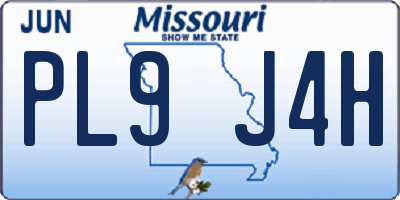 MO license plate PL9J4H