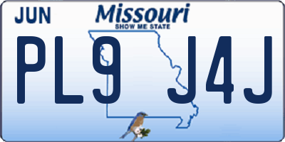 MO license plate PL9J4J