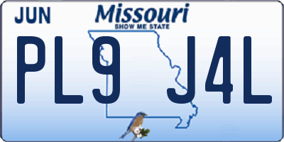 MO license plate PL9J4L