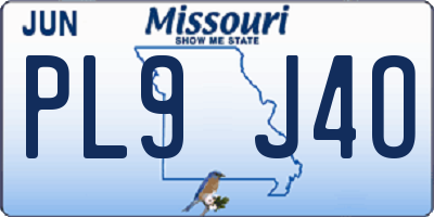 MO license plate PL9J4O
